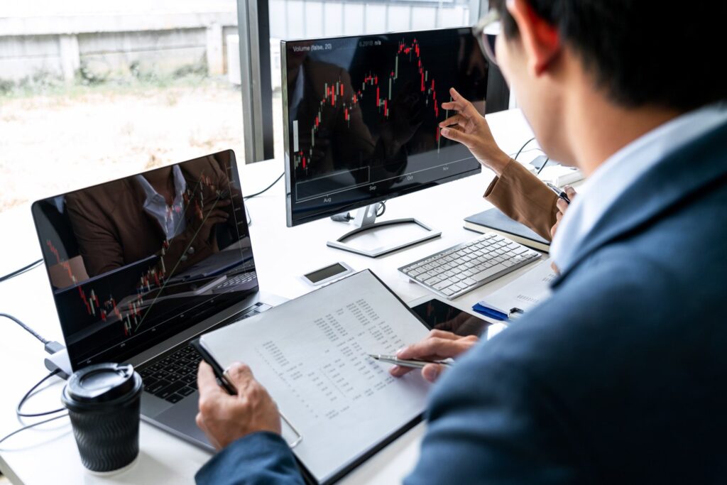 business team partner working with computer